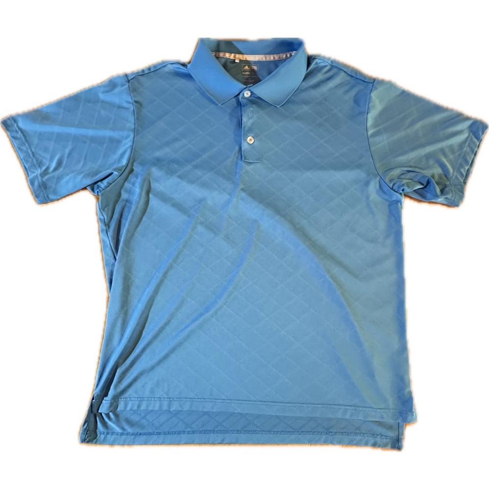 Adidas Climacool‎ Golf Polo Shirt Men's Blue Diamond Short Sleeve Activewear L